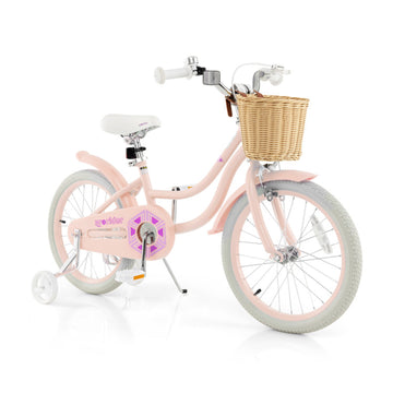 18-Inch Kids Bike with Adjustable Handlebar and Seat for 4-8 Years Old