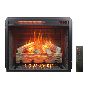 23 inch Infrared  heating electric fireplace insert, with log set & realistic flame, remote control with timer, overheating protection