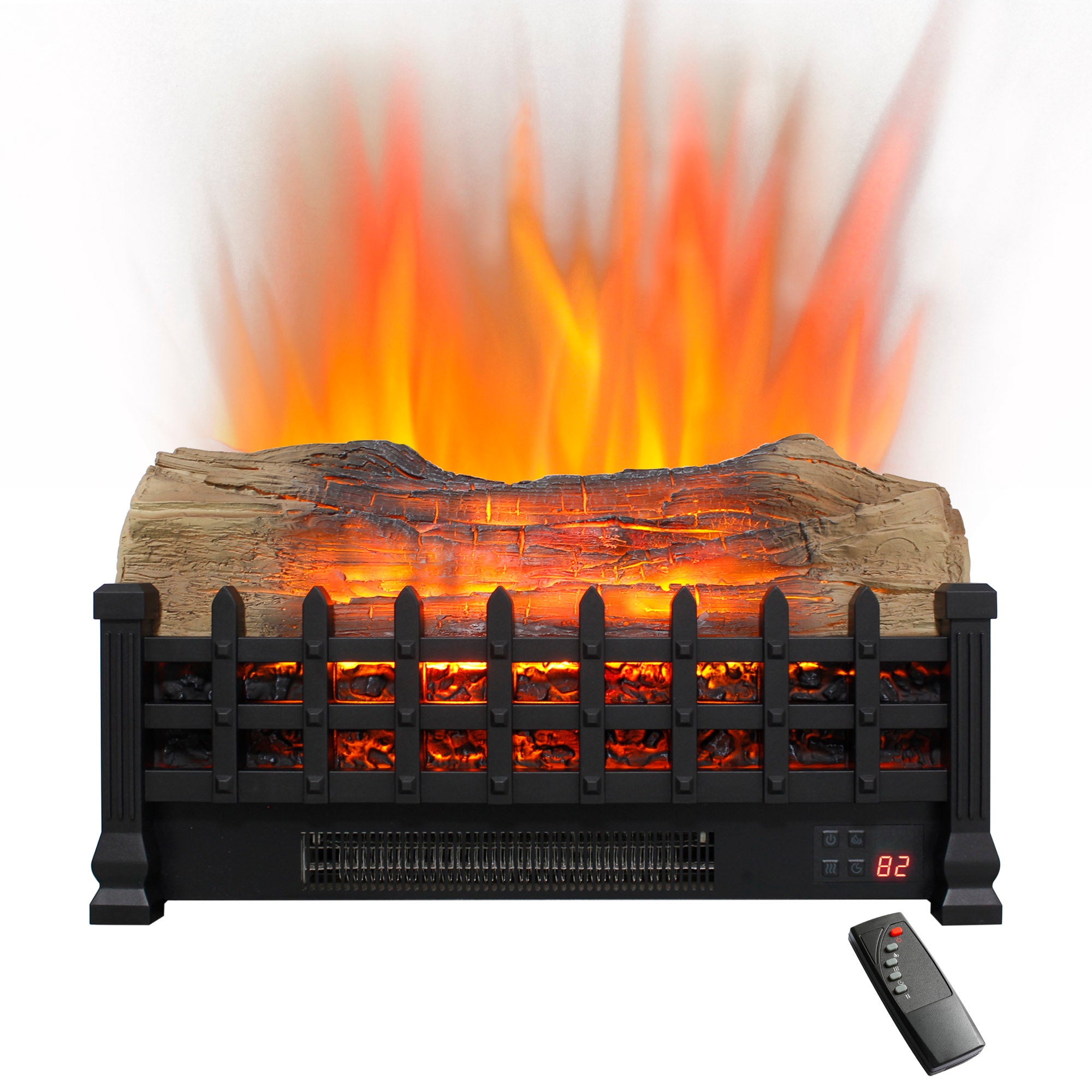 20 inch Electric Fireplace  3D Log set insert, Free Standing Fireplace Heater for Indoor