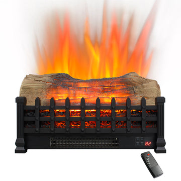 20 inch Electric Fireplace  3D Log set insert, Free Standing Fireplace Heater for Indoor