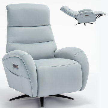 Dual Motor 270¡ã Swivel Power Recliner Chair With USB and Type-C Charging Ports