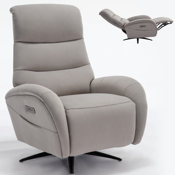 Dual Motor 270¡ã Swivel Power Recliner Chair With USB and Type-C Charging Ports