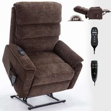 Fabric Dual Motor Power Lift Recliner Chair with Power-Remote Heat Massage and Heavy Duty Motion Mechanism