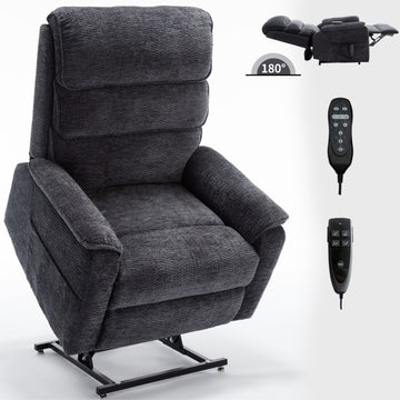 Fabric Dual Motor Power Lift Recliner Chair with Power-Remote Heat Massage and Heavy Duty Motion Mechanism