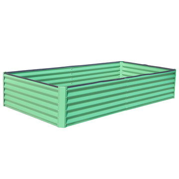 6x3x1ft Steel Galvanized Raised Garden Bed Outdoor Planter Garden Box Large Metal Planter Box in Green
