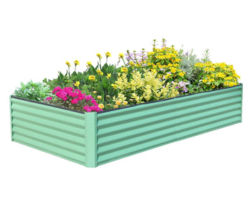 6x3x1.5 ft Steel Galvanized Raised Garden Bed Outdoor Planter Box in Green