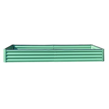 8x4x1 ft Steel Galvanized Raised Garden Bed Outdoor Planter Garden Box in Green