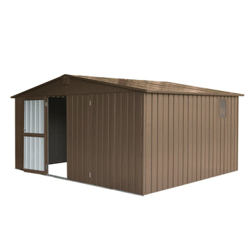 11 ft. W x 12.5 ft. D Metal Shed with Galvanized Steel Frame and Windows 137.5 sq. ft.