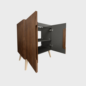 30 Inch Striped Walnut Bathroom Vanity WITHOUT Sink Freestanding Bathroom Cabinet for Modern Bathroom