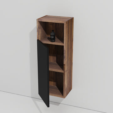 Black Walnut Bathroom Floating Side Cabinet Wall Mounted Storage Cabinet for Small Space