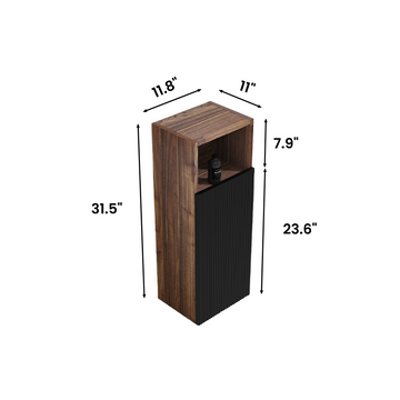 Black Walnut Bathroom Floating Side Cabinet Wall Mounted Storage Cabinet for Small Space