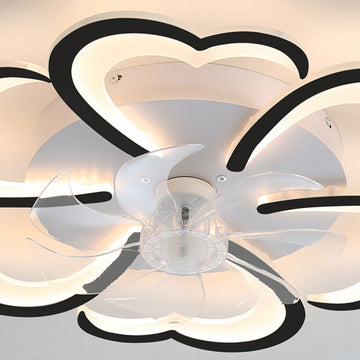 26.7 Inch Black Ceiling Fan with Lights Remote Control 3 Color Temperatures 6 Gear Wind Speed