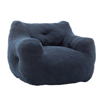 Bean Bag Chair for Adults with Armrests High Density Foam Lazy Sofa for Living Room and Bedroom Dark Blue