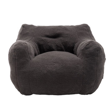 Bean Bag Chair for Adults with Armrests High Density Foam Lazy Sofa for Living Room and Bedroom Dark Gray