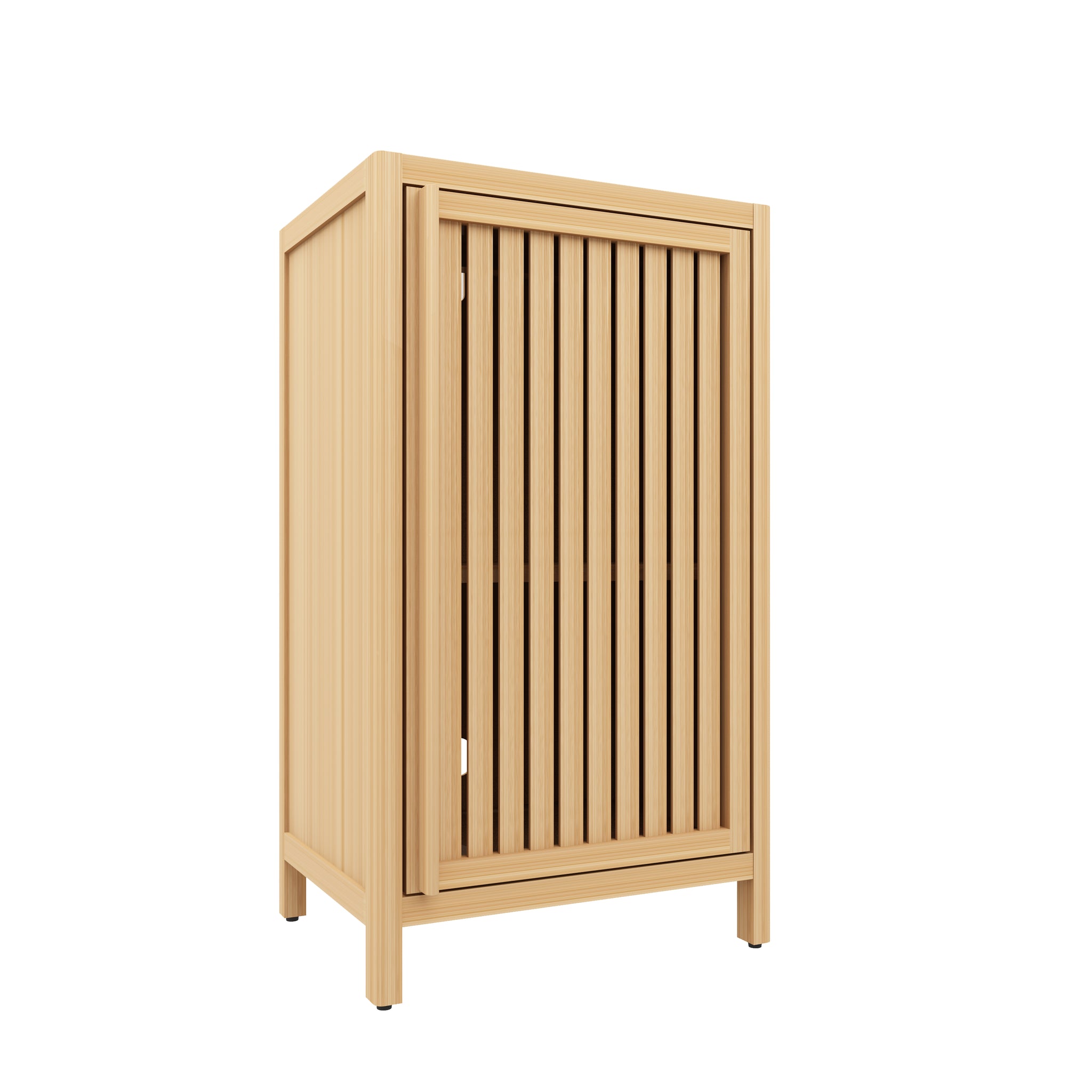 Bathroom Bamboo Storage Cabinet Freestanding Floor Cabinet with Door and Shelf for Bathroom Living Room Bedroom Hallway Kitchen Natural