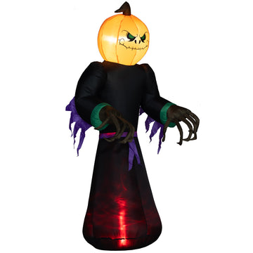 7ft Halloween Inflatable Reaper Ghost with Pumpkin Lighted Waterproof Yard Decoration with LED Lights