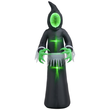 8 ft. Halloween Inflatable Mirror Face Ghost Lighted Waterproof Outdoor Yard Decoration with LED Lights