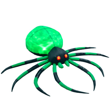 6ft Halloween Inflatable Spider Green Lighted Waterproof Outdoor Yard Decoration with LED Lights