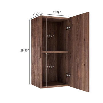 14 Wall Mounted Floating Striped Bathroom Vanity Side Cabinet Door Shelf Suitable for NOOR Retro Walnut