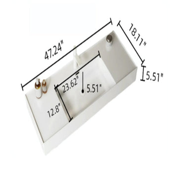 30 Bathroom Vanity with Sink Wall Mounted Plywood Cabinet Double Doors Transparent Black Round Glass Basin Black Sintered Stone Top Espresso