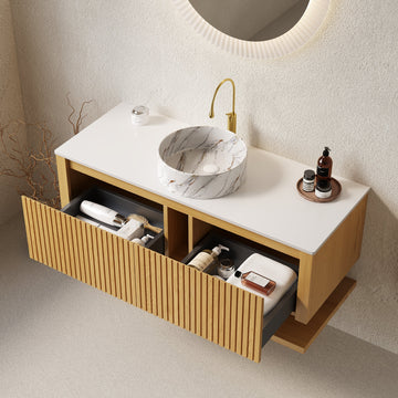 48 Wall Mounted Plywood Bathroom Storage Cabinet No Basin Corolla Oak