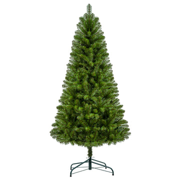 7FT Unlit Artificial Christmas Tree with 775 Tips, Full PVC Branches, Classic Green Holiday Tree with Sturdy Metal Stand for Indoor Home Decoration