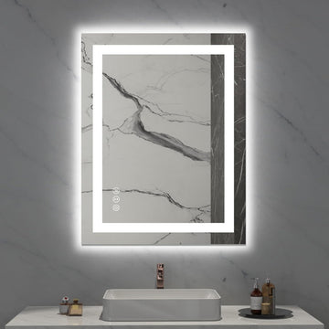 28x36 inch IP54 Waterproof LED Bathroom Mirror Anti Fog Dimmable Adjustable Color Temperature