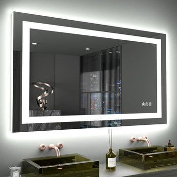 40x24 inch IP54 Waterproof LED Bathroom Mirror Anti Fog Dimmable Adjustable Color Temperature