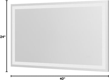 40x24 inch IP54 Waterproof LED Bathroom Mirror Anti Fog Dimmable Adjustable Color Temperature