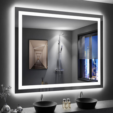 49x40 inch IP54 Waterproof LED Bathroom Mirror Anti Fog Dimmable Adjustable Color Temperature