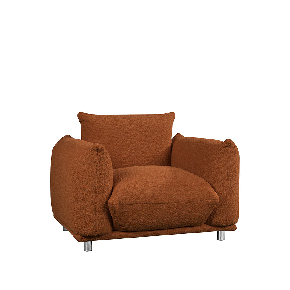 Sherpa Accent Chair Single Sofa 42"W Accent Chair for Bedroom Living room Apartment, Brown