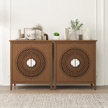 Storage Cabinet Set of 2 Storage Cabinet with Doors Storage Dressers Sideboard Buffet Cabinet Entryway Cabinet for Living Room Bedroom