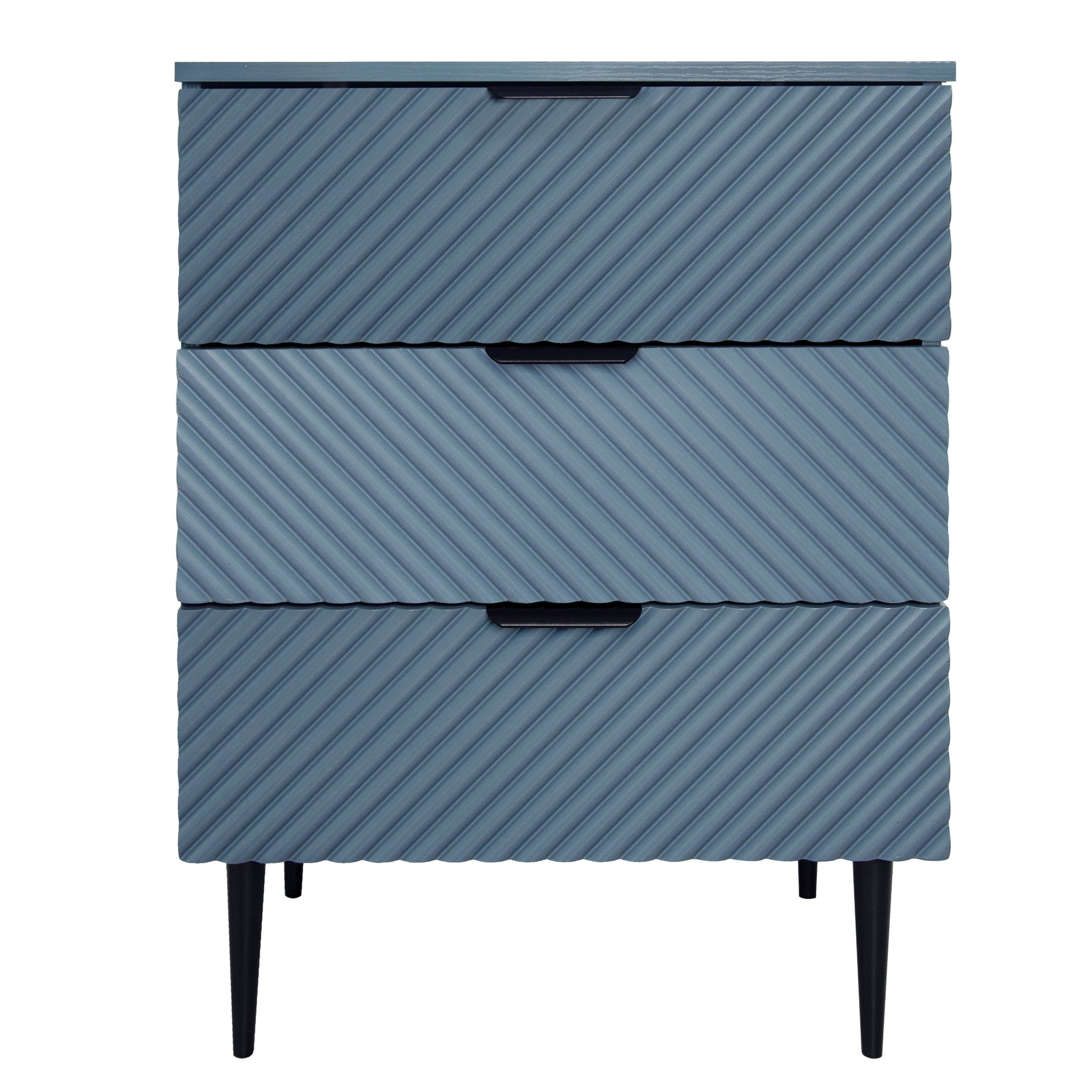 3 Drawer Cabinet Accent Storage Cabinet Modern Dressers Chest of Drawers, Storage Dresser Chest Cabinet Organizer Unit, Small Dresser for Bedroom, Blue