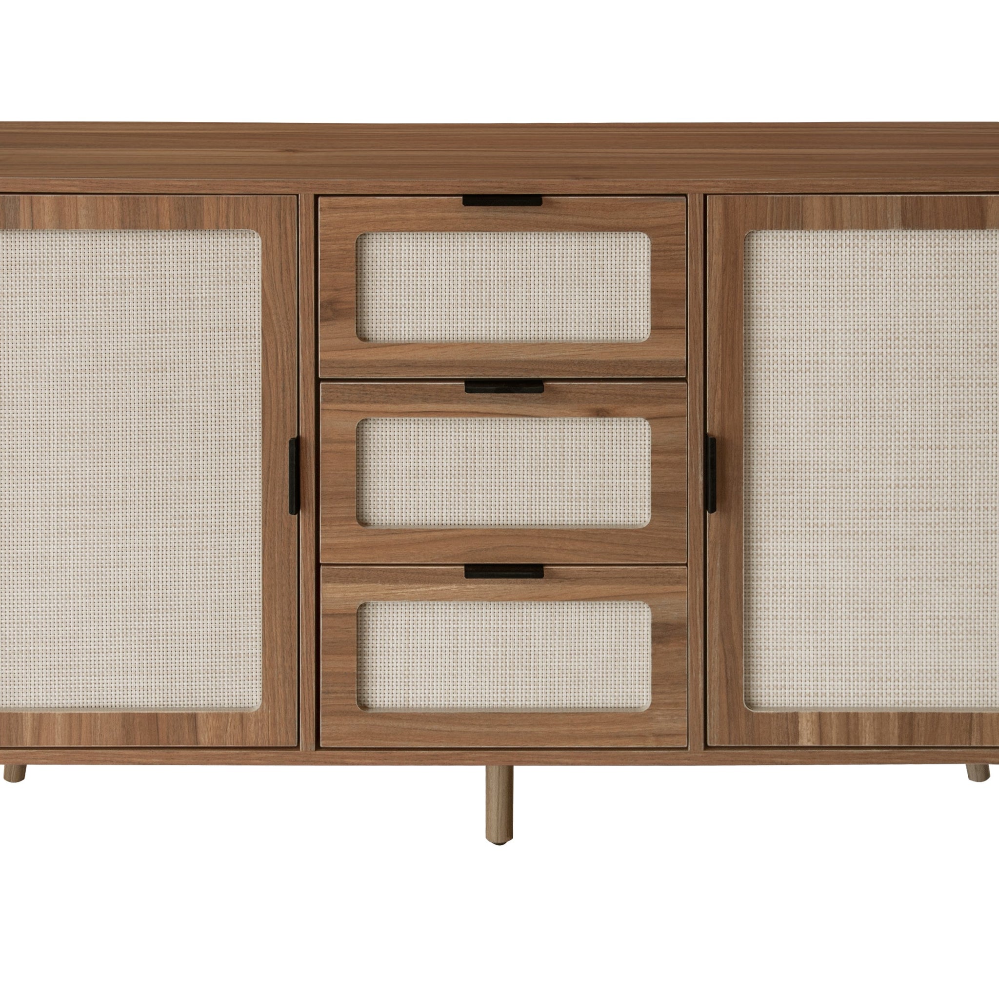 Storage Cabinet with 3 Drawers Sideboard Cabinet 2 Door Accent Storage Cabinet for Living Room Bedroom Kitchen, Brown