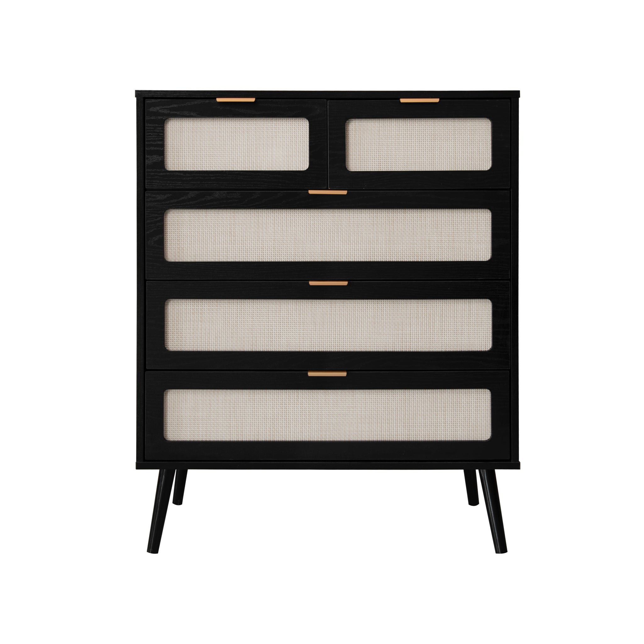 5 Drawer Dresser Modern Closet Dressers Chest of Drawers Storage Cabinet with Drawers Entryway Cabinet for Living Room, Black