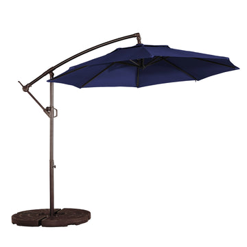 10 FT Cantilever Patio Umbrella Offset Patio Umbrella Crank Large Outdoor Umbrella Pool Umbrella for Backyard Garden Deck Pool, Navy Blue