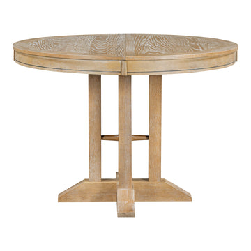 Farmhouse Dining Table Extendable Round Table for Kitchen Dining Room