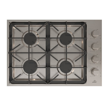 30-in 4 Burners Stainless Steel Gas Cooktop