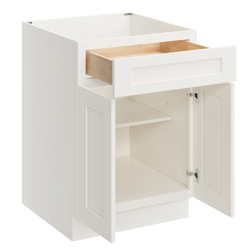 24 Inch Base Cabinet with Full Overlay Doors and Soft Close Hinges