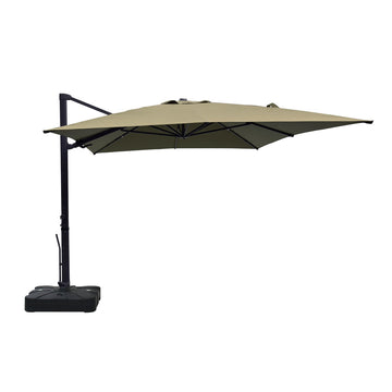 Boyel Living 10 ft 360¡ã Rotation Outdoor Patio Cantilever Umbrella Square with Base