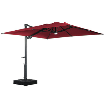 Boyel Living 10 ft 360¡ã Rotation Square Cantilever Patio Umbrella with BaseandBT
