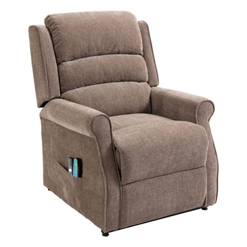Boyel Living Ergonomic Chenille Fabric Power Lift Recliner Chair for Elderly with 8-Point Massage and Remote Control