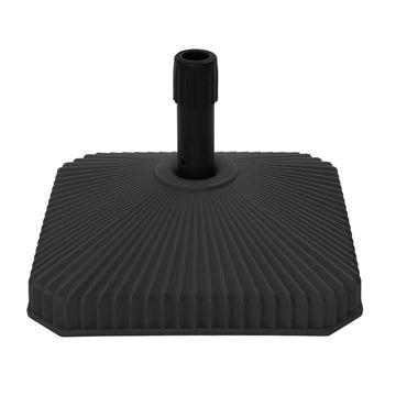 6 lbs. Heavy-Duty Square Outdoor Patio Umbrella Base in Black Can Be Filled with Water and Sand