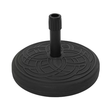 5 lbs. Heavy-Duty Round Outdoor Patio Umbrella Base in Black Can Be Filled with Water and Sand