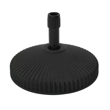 6 ibs. Heavy-Duty Round Outdoor Patio Umbrella Base in Black Can Be Filled with Water and Sand