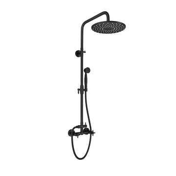 Boyel Living Exposed Pipe Complete Shower System 1-Spray Patterns with 2.5 GPM 8 in. Wall Mount Dual Shower Heads