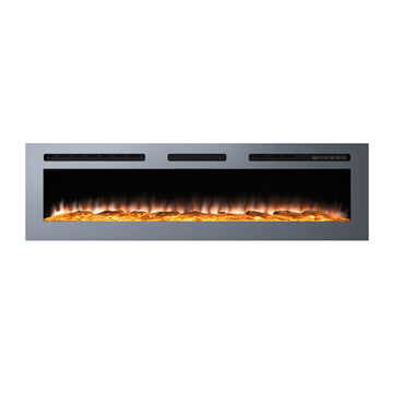 Wall Mounted Stainless Steel Electric Fireplace