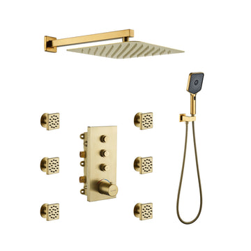 3-in-1 Thermostatic Shower System with Concealed Box Design - Easy Installation & Maximum Durability