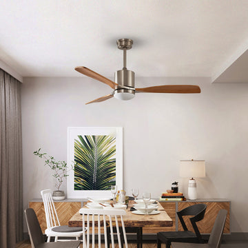 52 in. Indoor Solid Wood Chandelier Ceiling Fan with Light and Remote Control，Bulb not included