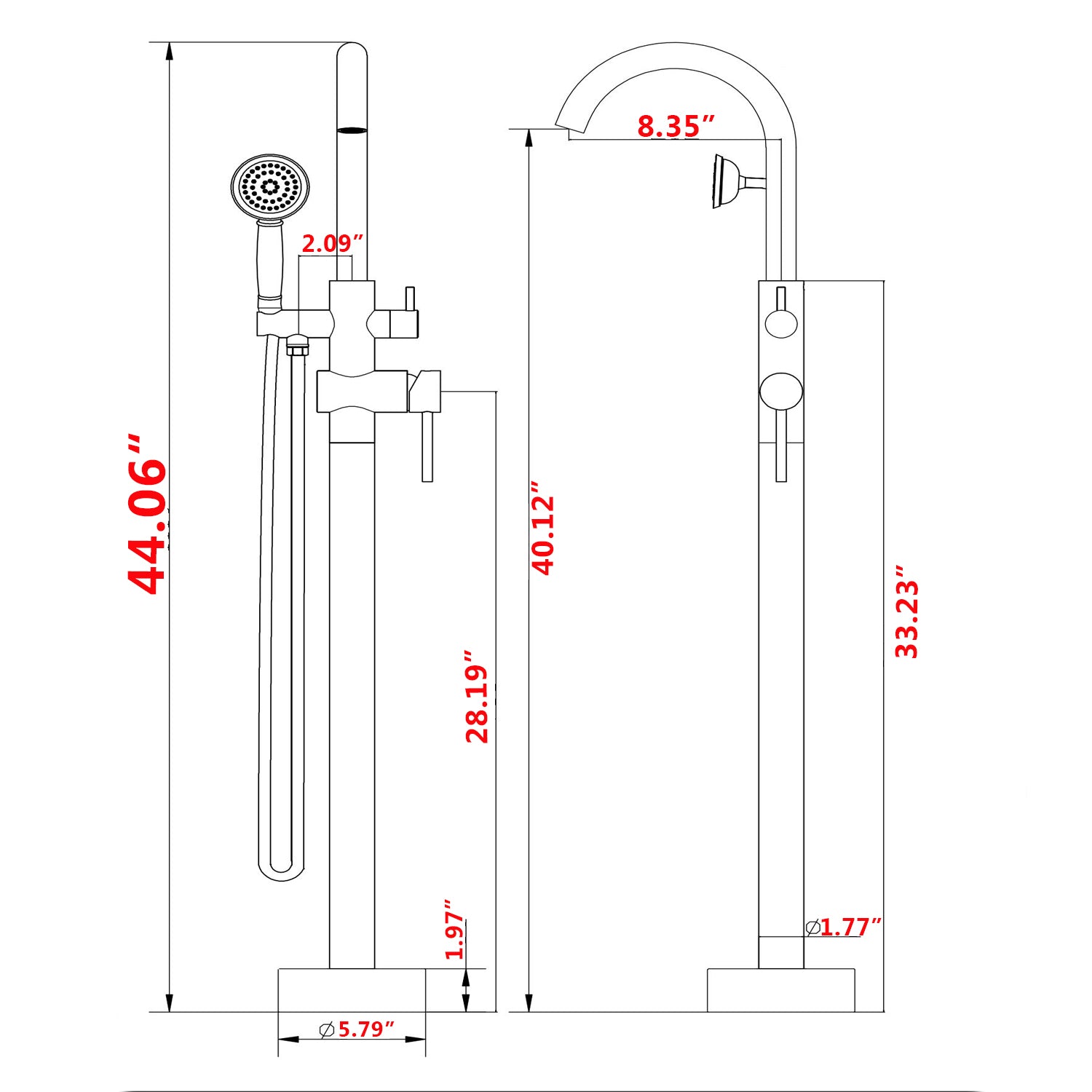 MS-BL-1515-2-CH Dimensions